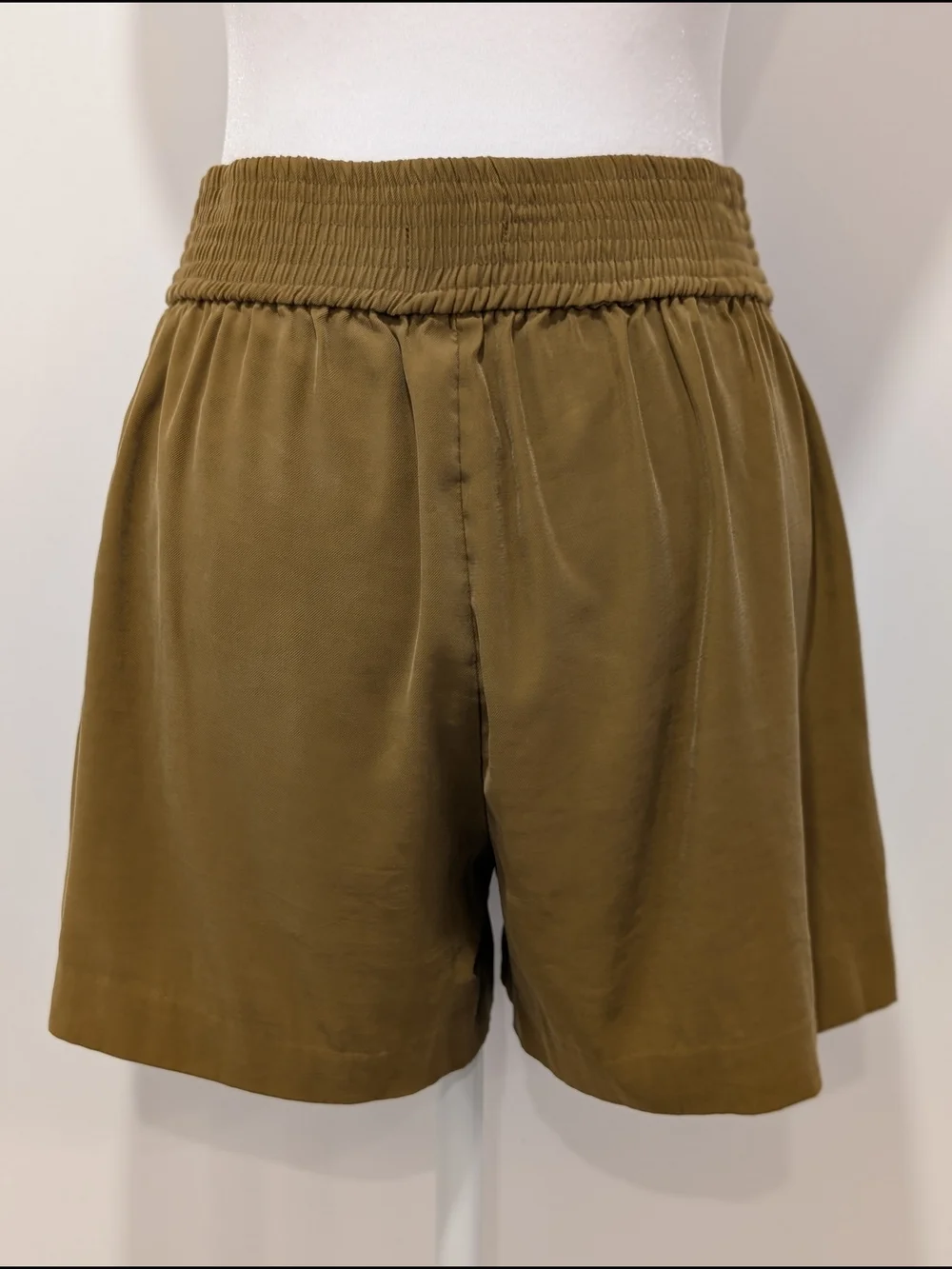 Dynamite High-Waist Paperbag Shorts with Ring Belt - Khaki Brown - Picture 5 of 9
